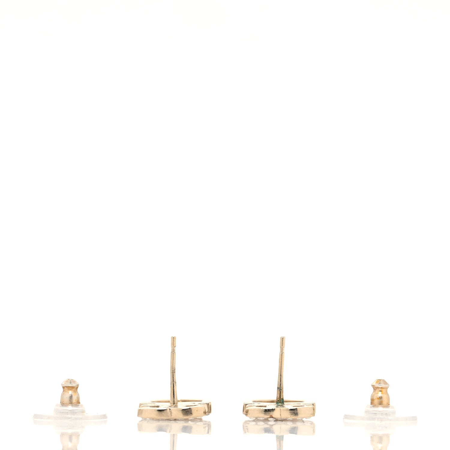 Chanel Crystal CC Sergeant Chanel Earrings Gold 3 of 4