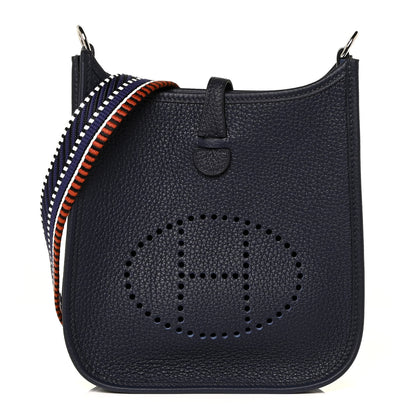 Hermes Taurillon Clemence Amazone Sangle Cavale Evelyne TPM Bleu Nuit Bleu Encre Cuivre 1 of 11