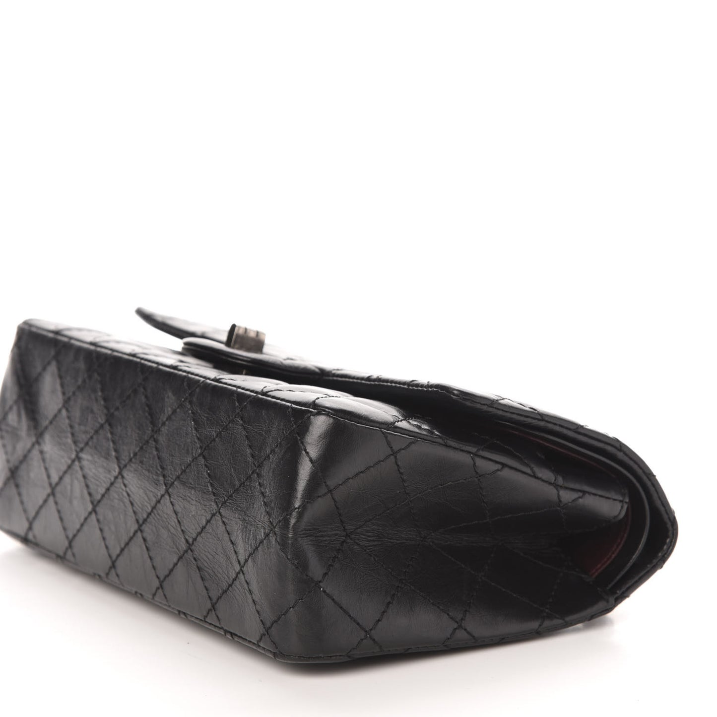 Aged Calfskin Quilted 2.55 Reissue 225 Flap Black