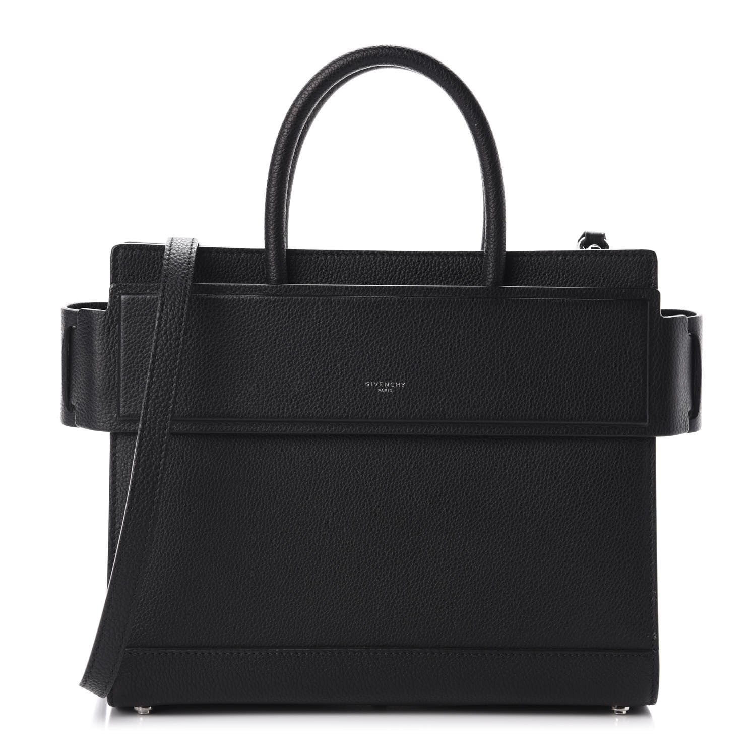 Givenchy Grained Calfskin Small Horizon Satchel Black 1 of 8