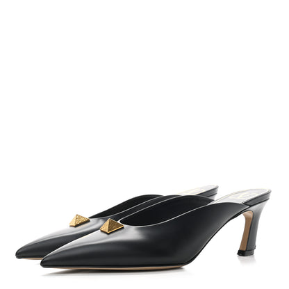 Valentino Garavani Calfskin Roman Stud 65mm Mules 35.5 Black 3 of 10