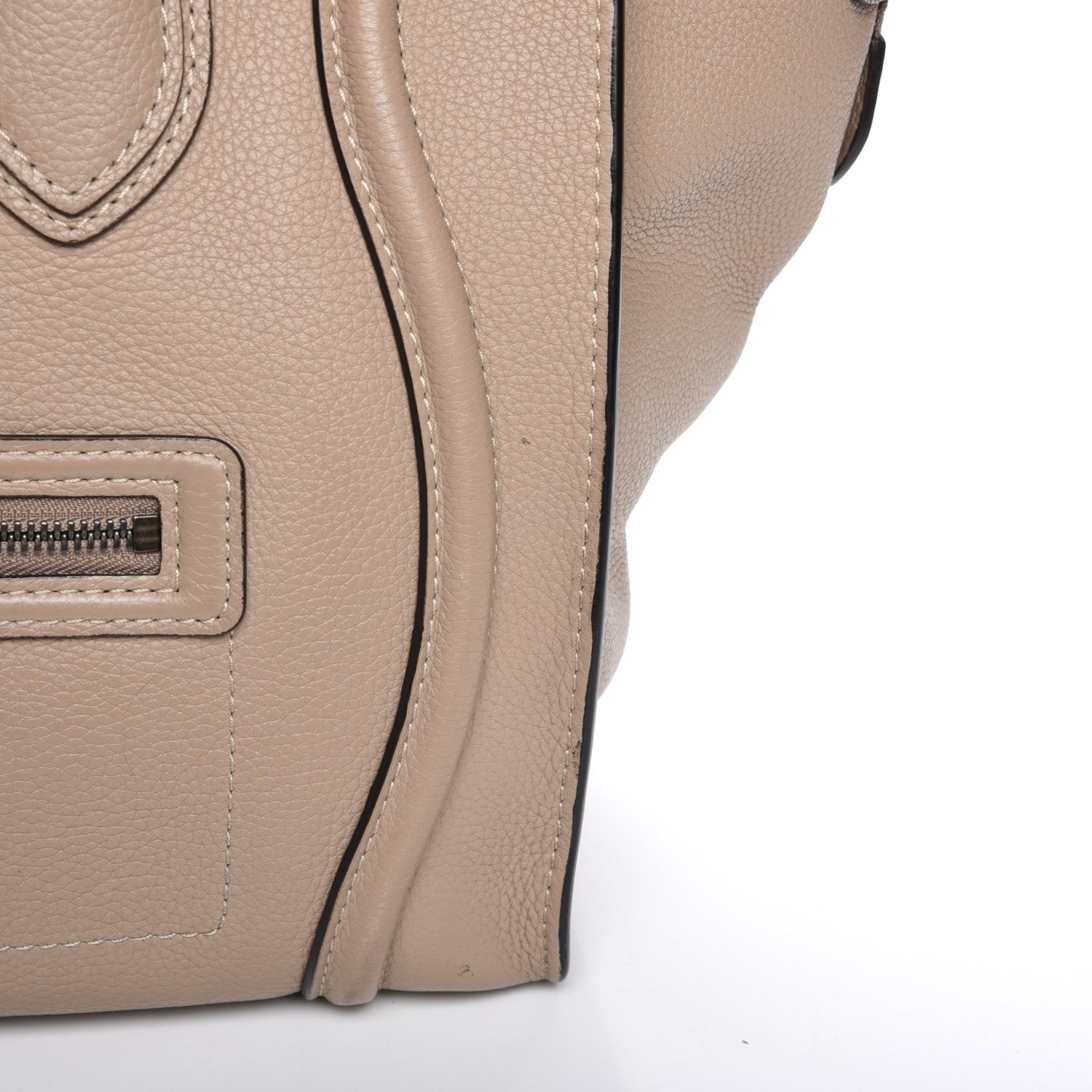 Celine Drummed Calfskin Mini Luggage Dune 11 of 14