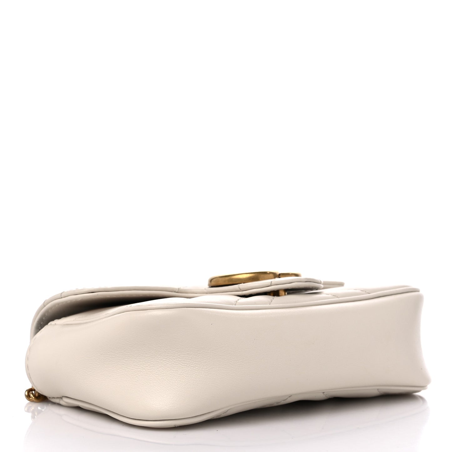 Calfskin Matelasse Super Mini GG Marmont Shoulder Bag White