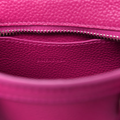 Balenciaga Grained Calfskin Neo Classic Silver Hardware Super Nano City Fuchsia 5 of 6