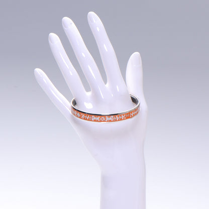 Hermes Enamel Narrow Printed Bracelet 70 Orange 2 of 6