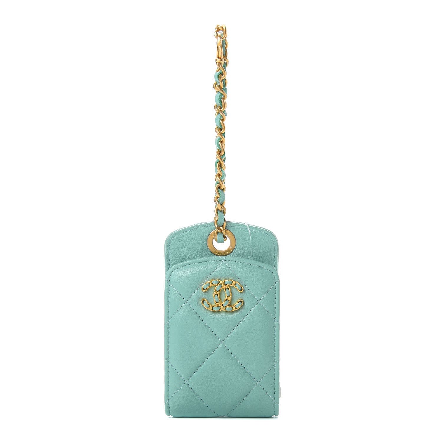 Chanel Goatskin Quilted 19 Luggage Tag Light Blue 1 of 6