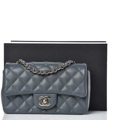 Chanel Caviar Quilted Mini Rectangular Flap Dark Grey 8 of 8