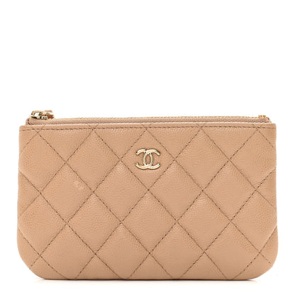 Chanel Caviar Quilted Small Cosmetic Case Beige 1 of 8