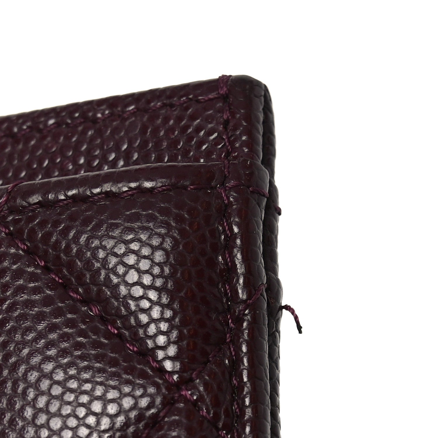 Chanel Caviar Quilted Crystal Card Holder Burgundy 10 of 10