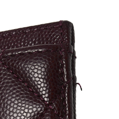 Chanel Caviar Quilted Crystal Card Holder Burgundy 10 of 10