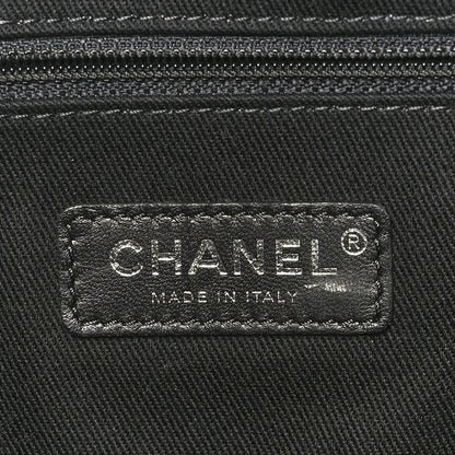 Chanel Mixed Fibers Large Maxi Shopping Bag Blue Beige 6 of 9