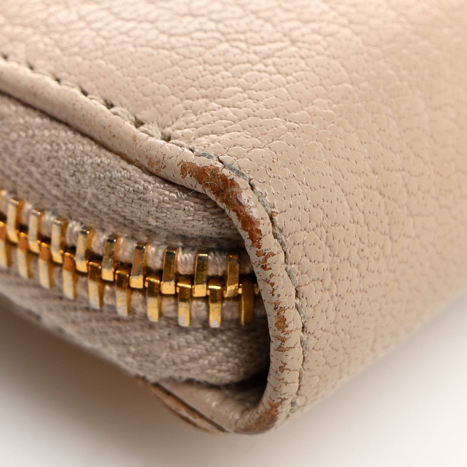 Balenciaga Chevre Gold Metallic Edge Hardware Continental Zip Around Wallet Beige Sable 16 of 17