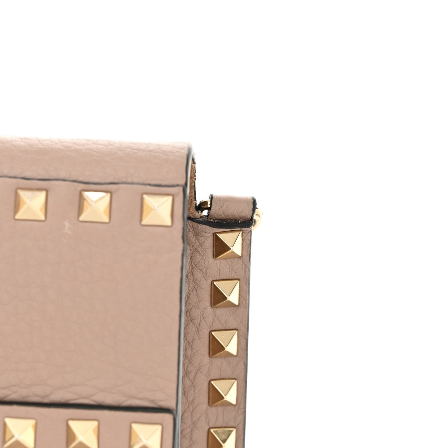 Grained Calfskin Small Rockstud Flap Crossbody Bag Poudre