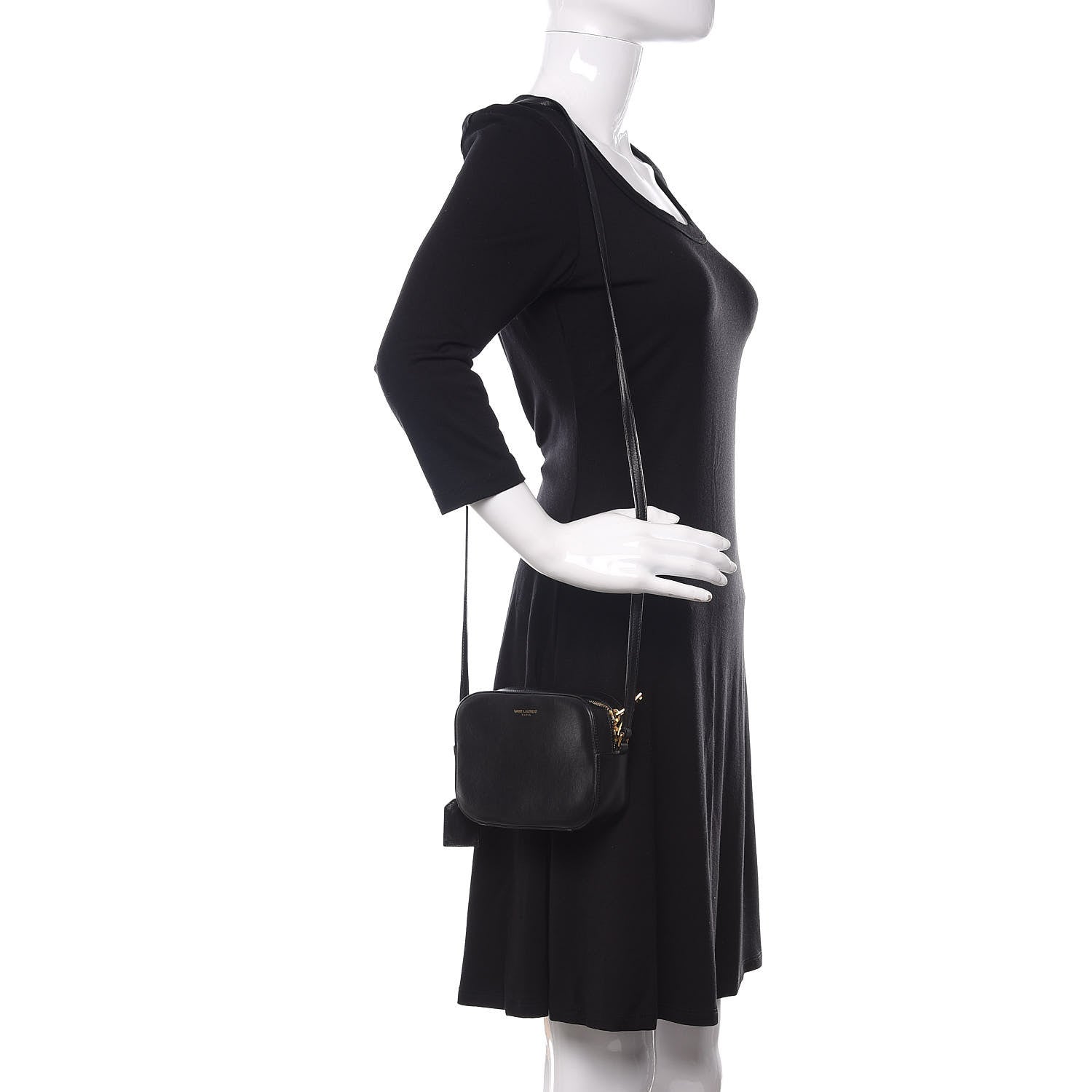 Saint Laurent Calfskin Small Classic Monogram Camera Bag Black 2 of 9