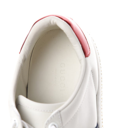Gucci Calfskin Crystal Web Bee Embroidered Womens Ace Platform Sneakers 37 White 6 of 7