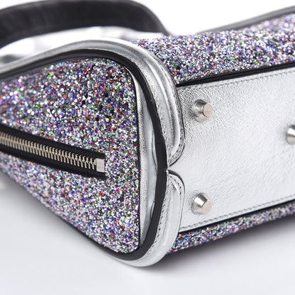 Alexander McQueen Metallic Calfskin Glitter Mini Heroine Grey Multicolor 9 of 13
