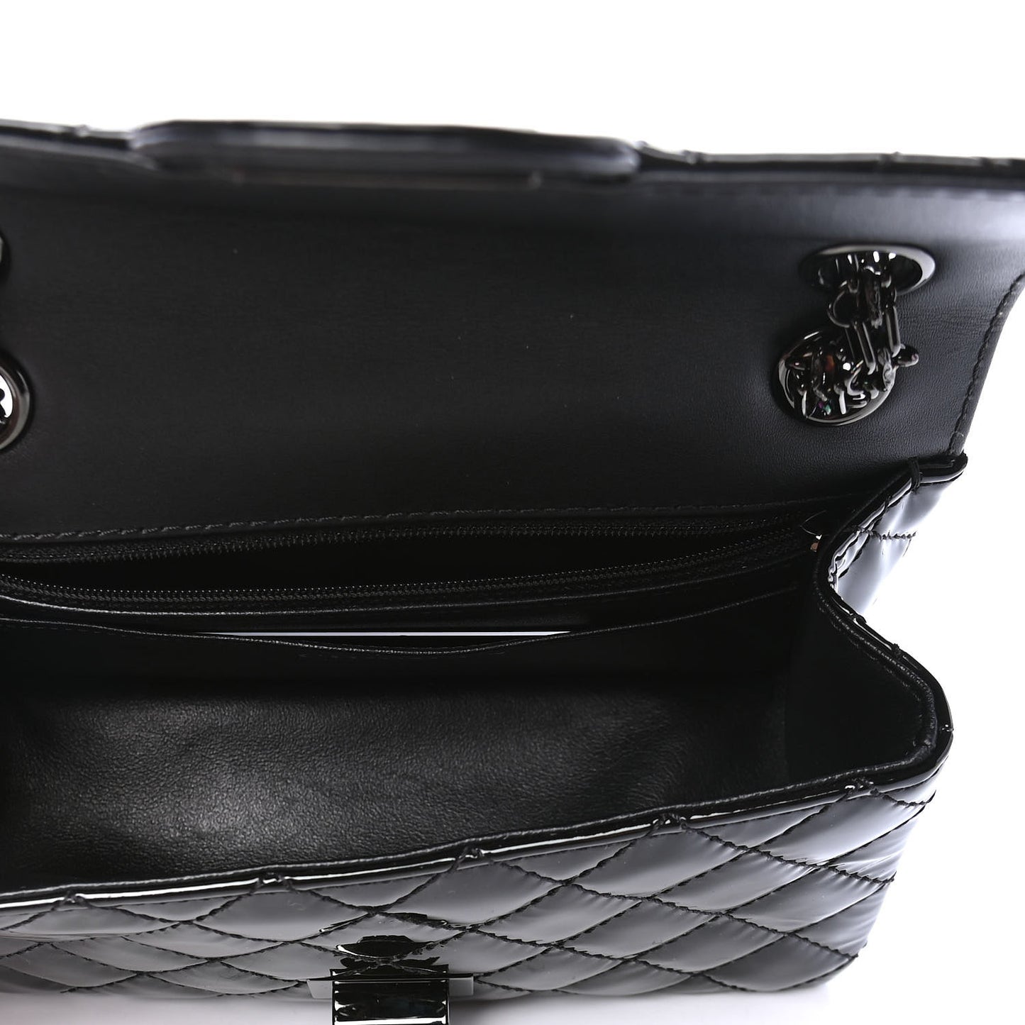 Patent Calfskin Quilted 2.55 Reissue Mini Flap So Black