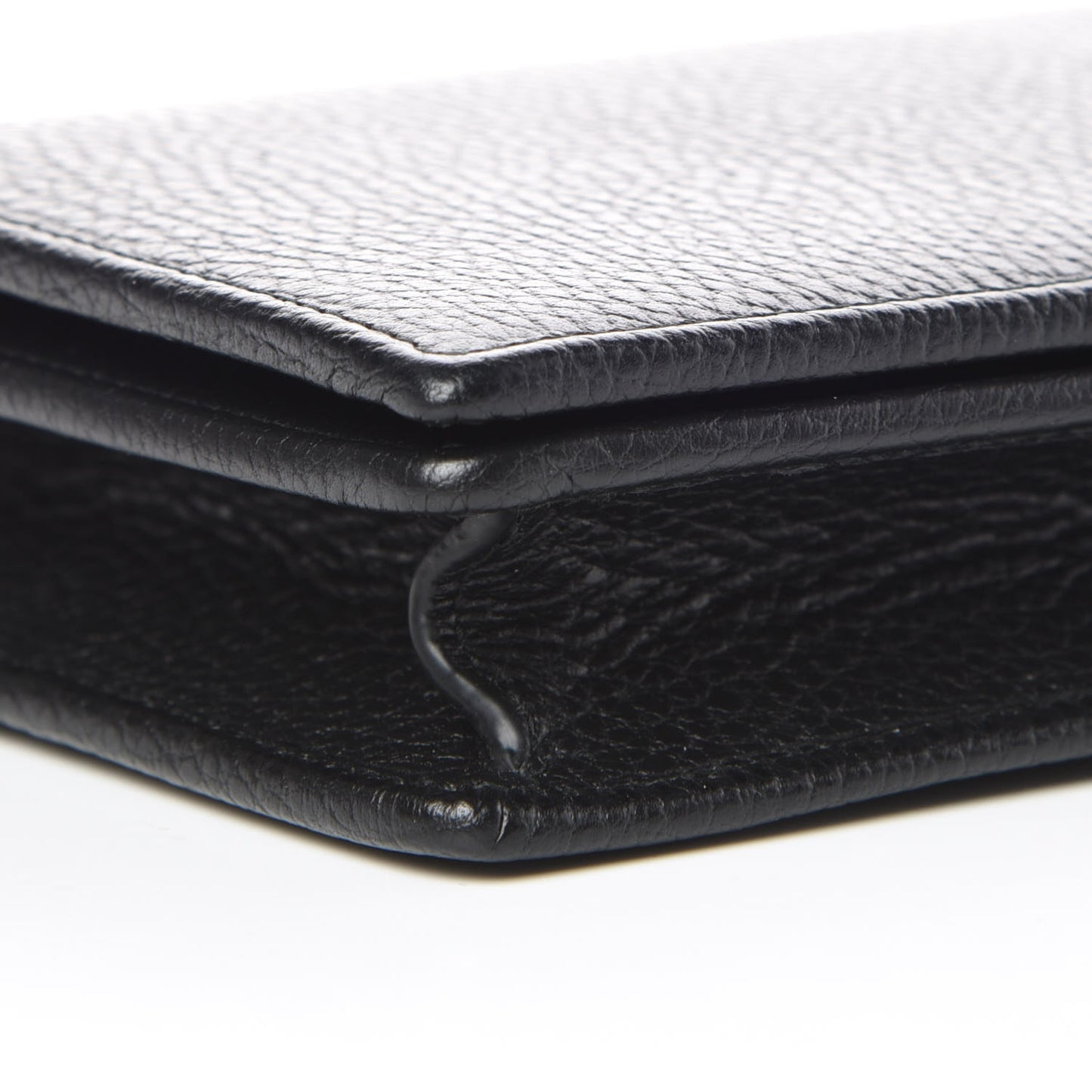 Calfskin Mini GG Marmont Chain Wallet Black