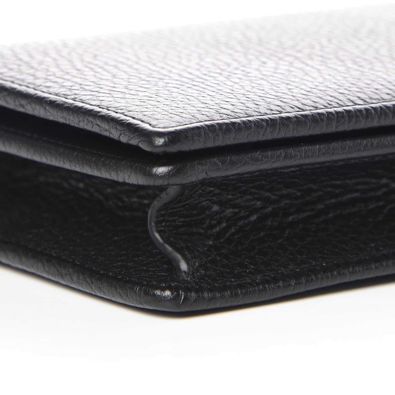 Gucci Calfskin Mini GG Marmont Chain Wallet Black 5 of 9
