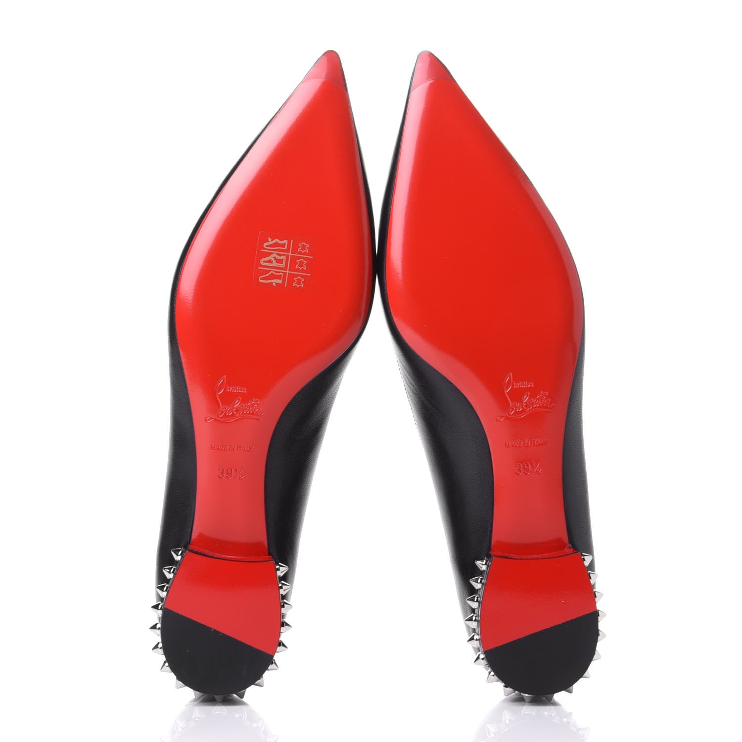 Christian Louboutin Nappa Spiked Hall Flats 39.5 Black 7 of 10