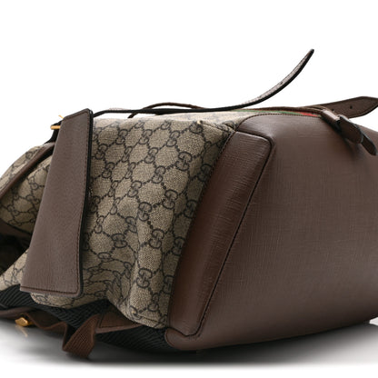 Gucci GG Supreme Monogram Medium Ophidia Double Buckle Backpack Brown 9 of 11