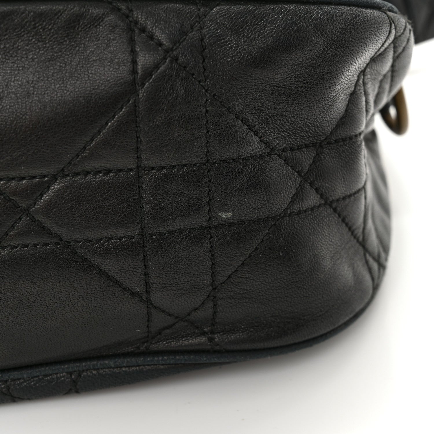 Christian Dior Lambskin Cannage Flap Messenger Bag Black 14 of 15