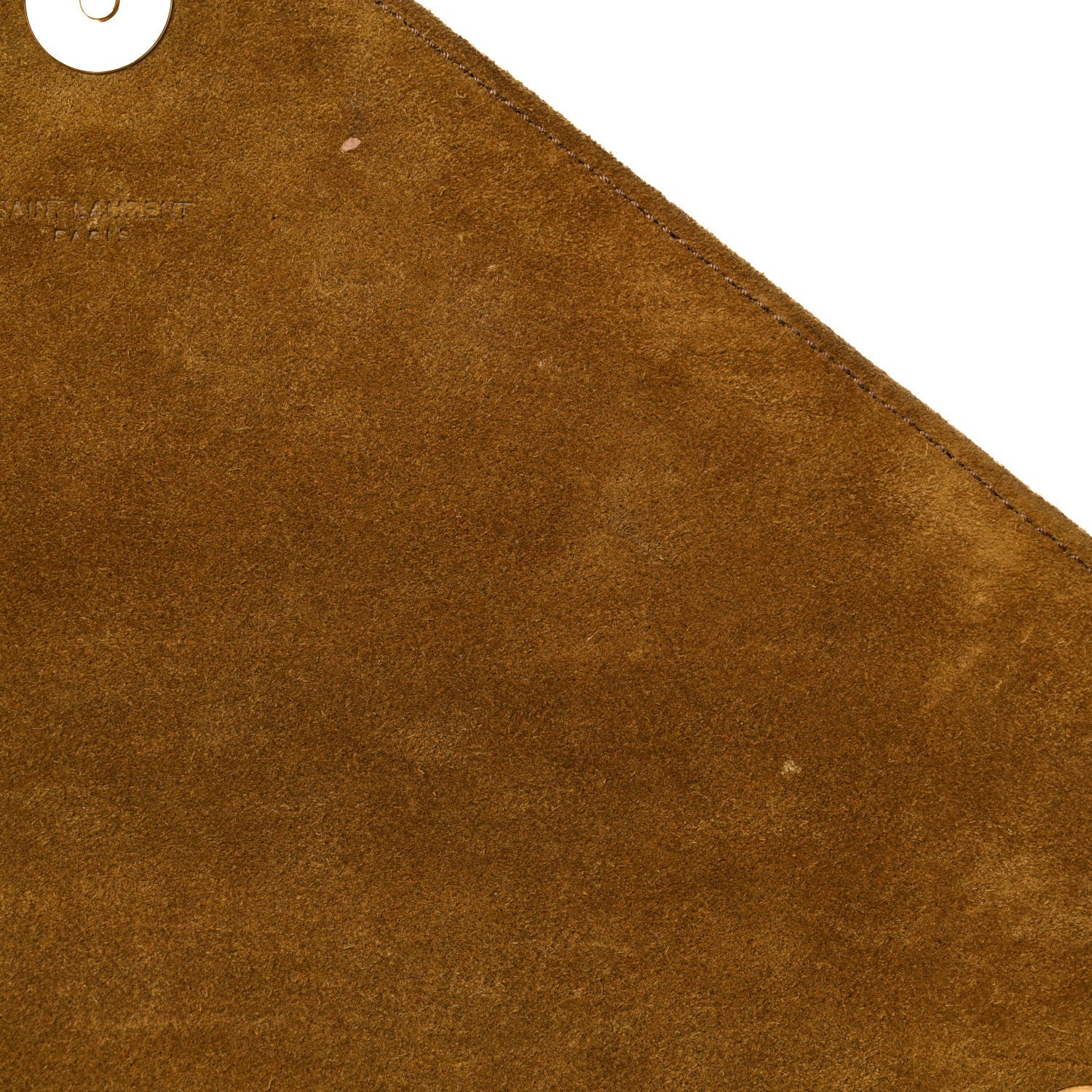 Saint Laurent Suede Mixed Matelasse Tri-Quilt Large Monogram Envelope Satchel Brown 19 of 25