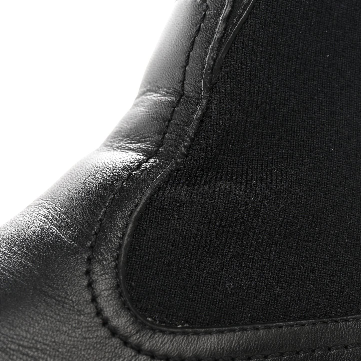 Fabric Jacquard FF Calfskin Domino Chelsea Boots 39 Black Tobacco
