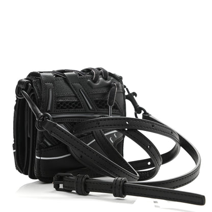 Balenciaga Faux Calfskin Fabric Sneakerhead Crossbody Wallet Black 3 of 11
