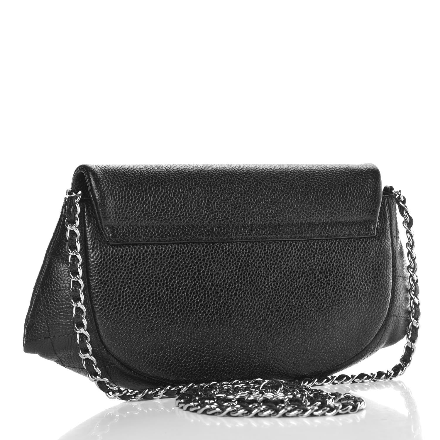 Chanel Caviar Half Moon Wallet On Chain WOC Black 3 of 11