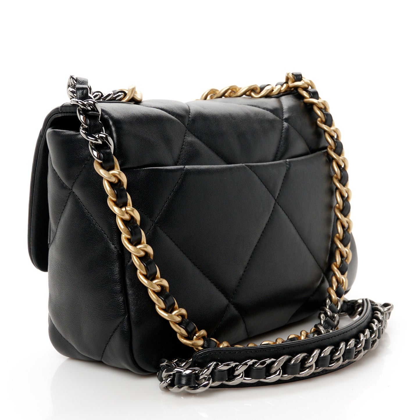 Lambskin Quilted Medium Chanel 19 Flap Black