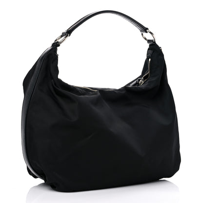 Prada Tessuto Nylon Saffiano Hobo Black 2 of 10