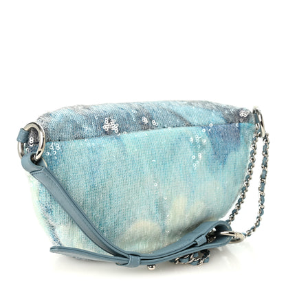 Chanel Sequin Waterfall Waist Bag Fanny Pack Light Blue 3 of 10