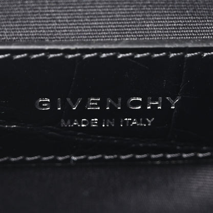Givenchy Calfskin Crocodile Embossed Antigona U Crossbody Bag Black 6 of 9