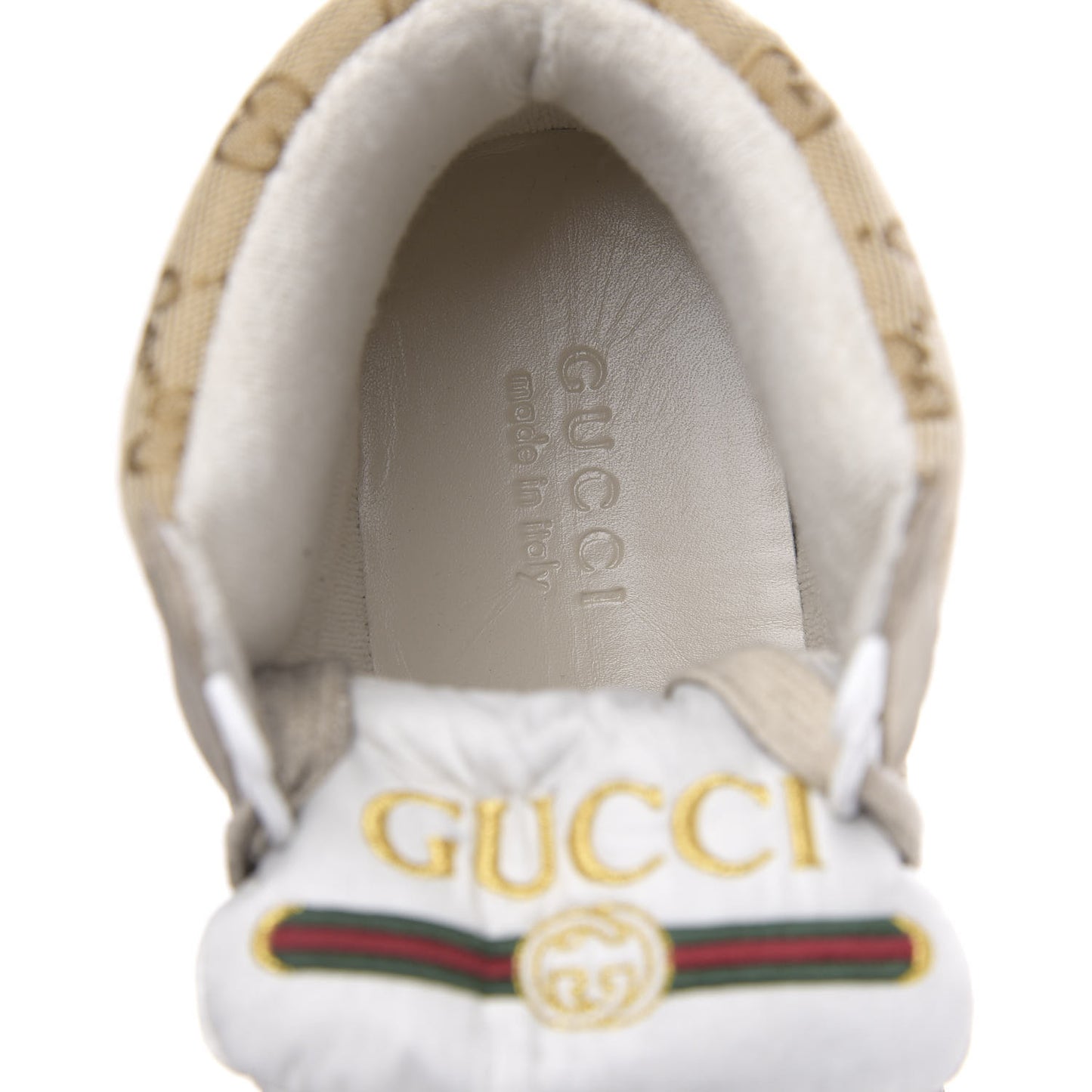 GG Monogram Nubuck Web Mens Screener High Top Sneakers 8.5 New Sand Dusty Milk Vintage Green