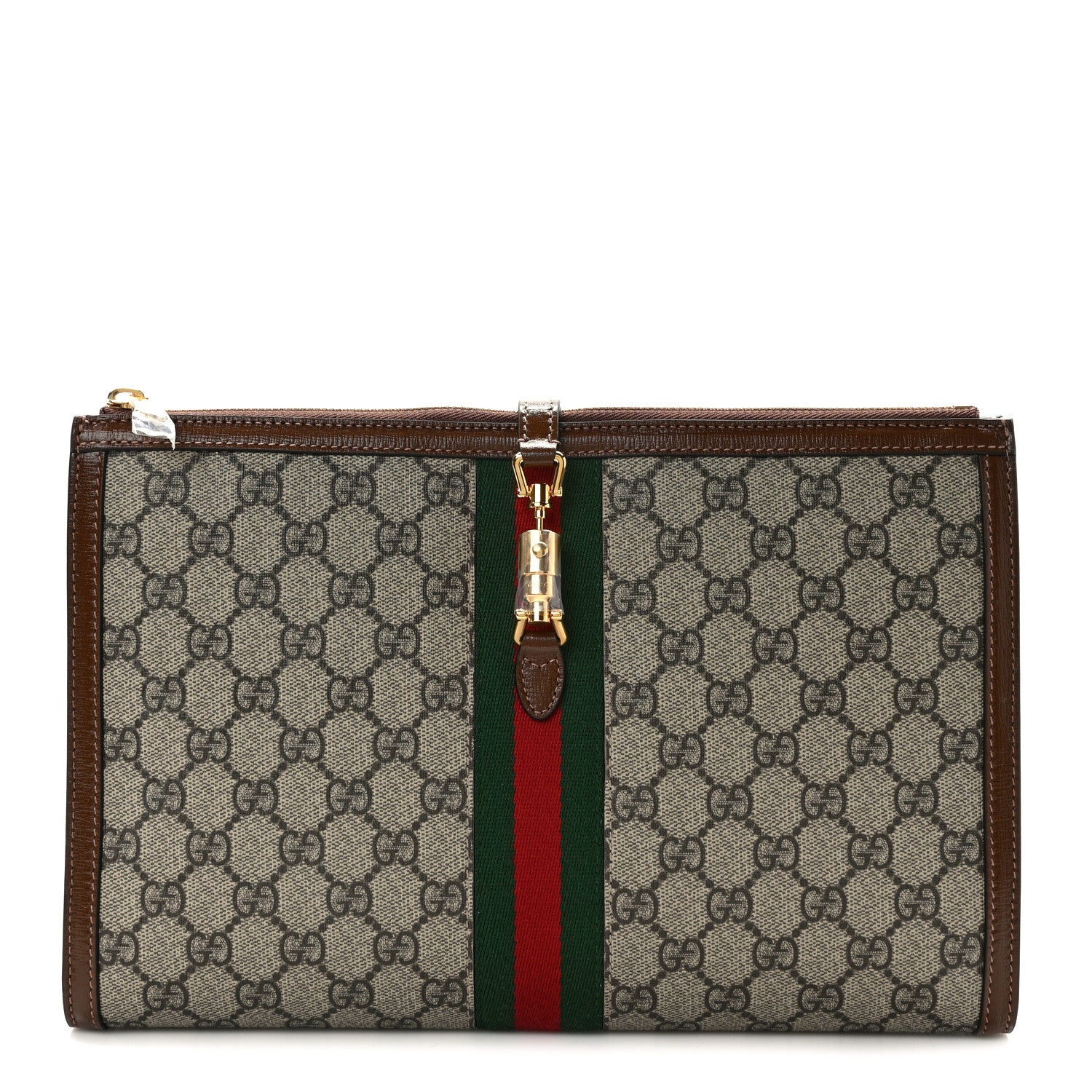 Gucci GG Supreme Monogram Large Jackie 1961 Pouch Brown 1 of 8