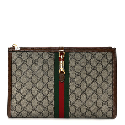 Gucci GG Supreme Monogram Large Jackie 1961 Pouch Brown 1 of 8