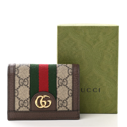 Gucci GG Supreme Monogram Web Ophidia Card Case Beige New Acero 8 of 8