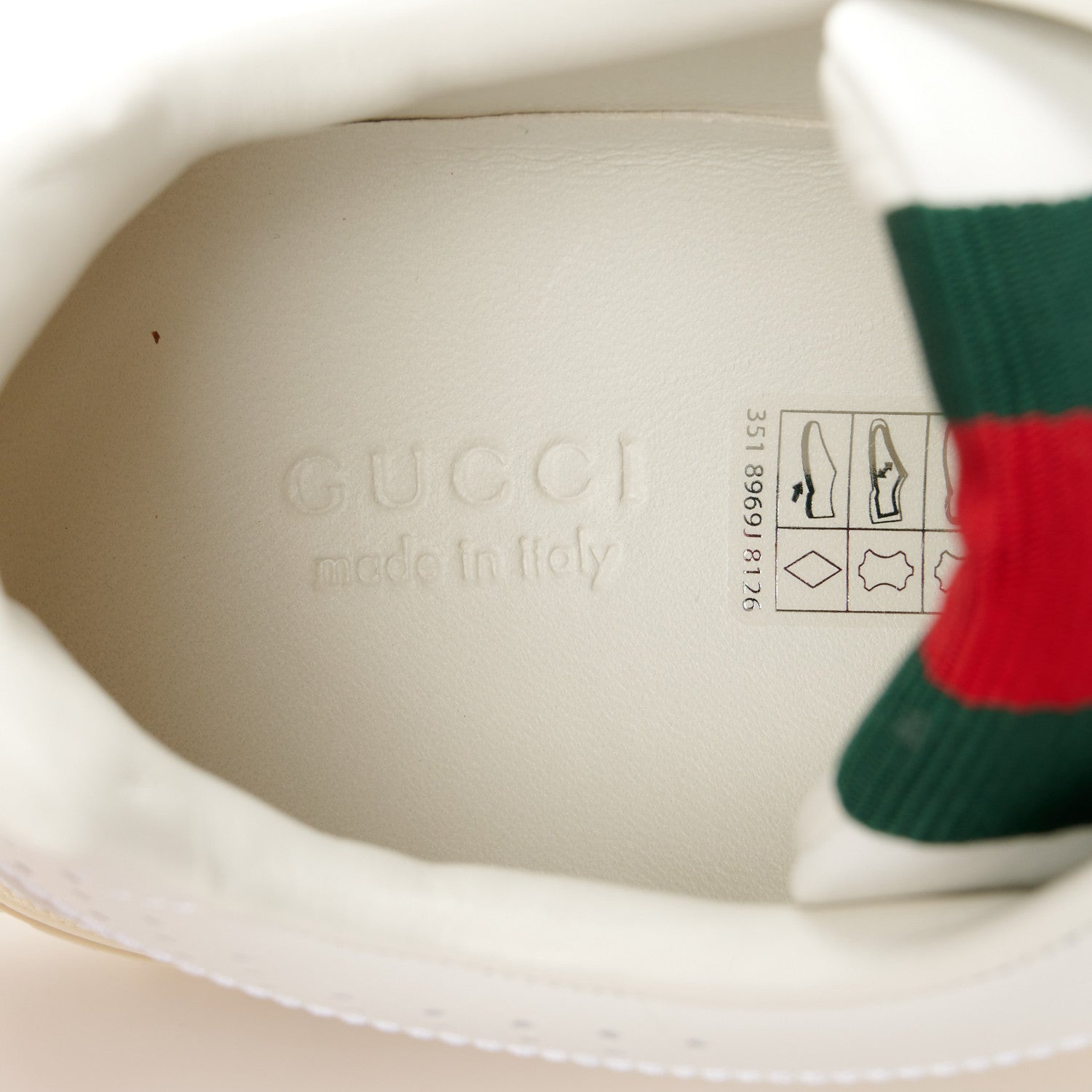 Gucci Calfskin Womens Re-Web Sneakers 38 White Pink 10 of 12