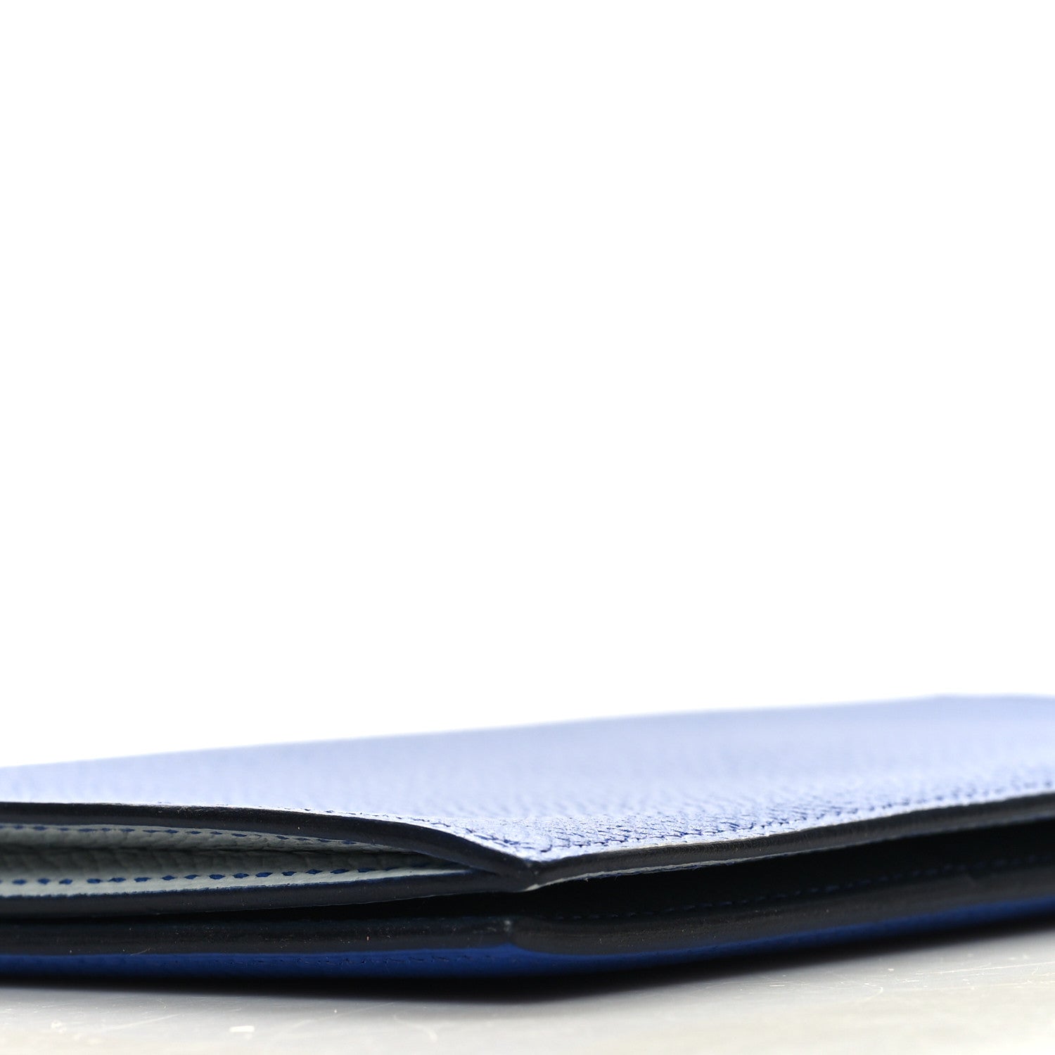 Hermes Epsom MC2 Fleming Checkbook Holder Wallet Bleu Electrique Gris Mouette 10 of 10
