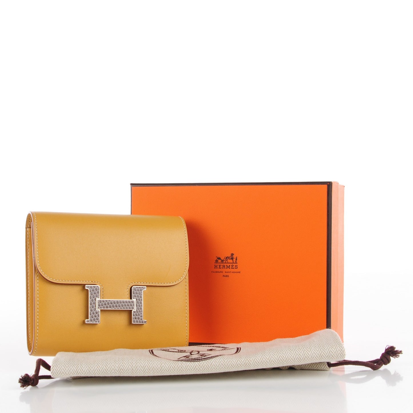 Tadelakt Lizard Constance Short Wallet Paille Ficelle
