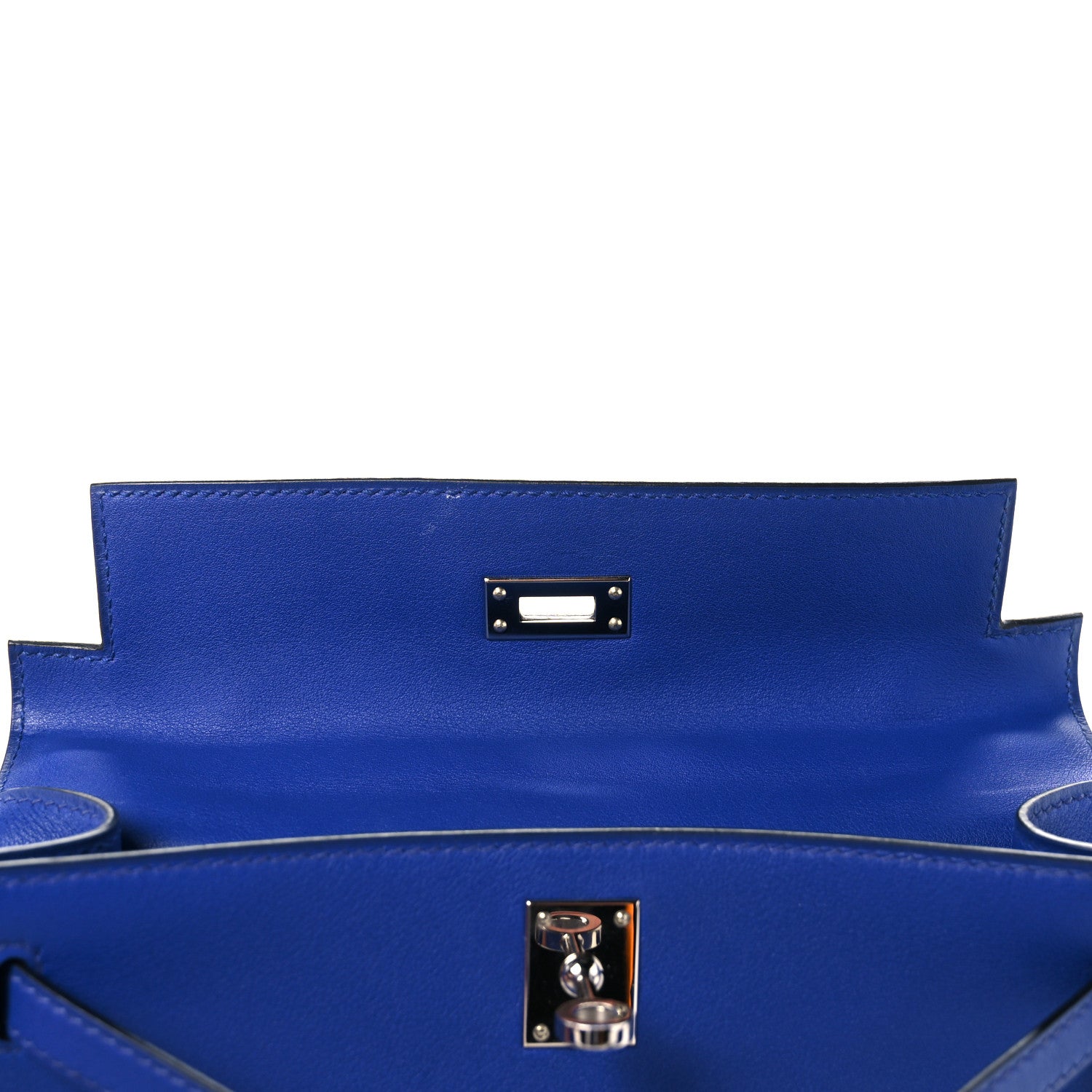 Hermes Swift Kelly Pochette Clutch Bleu Electrique 18 of 28