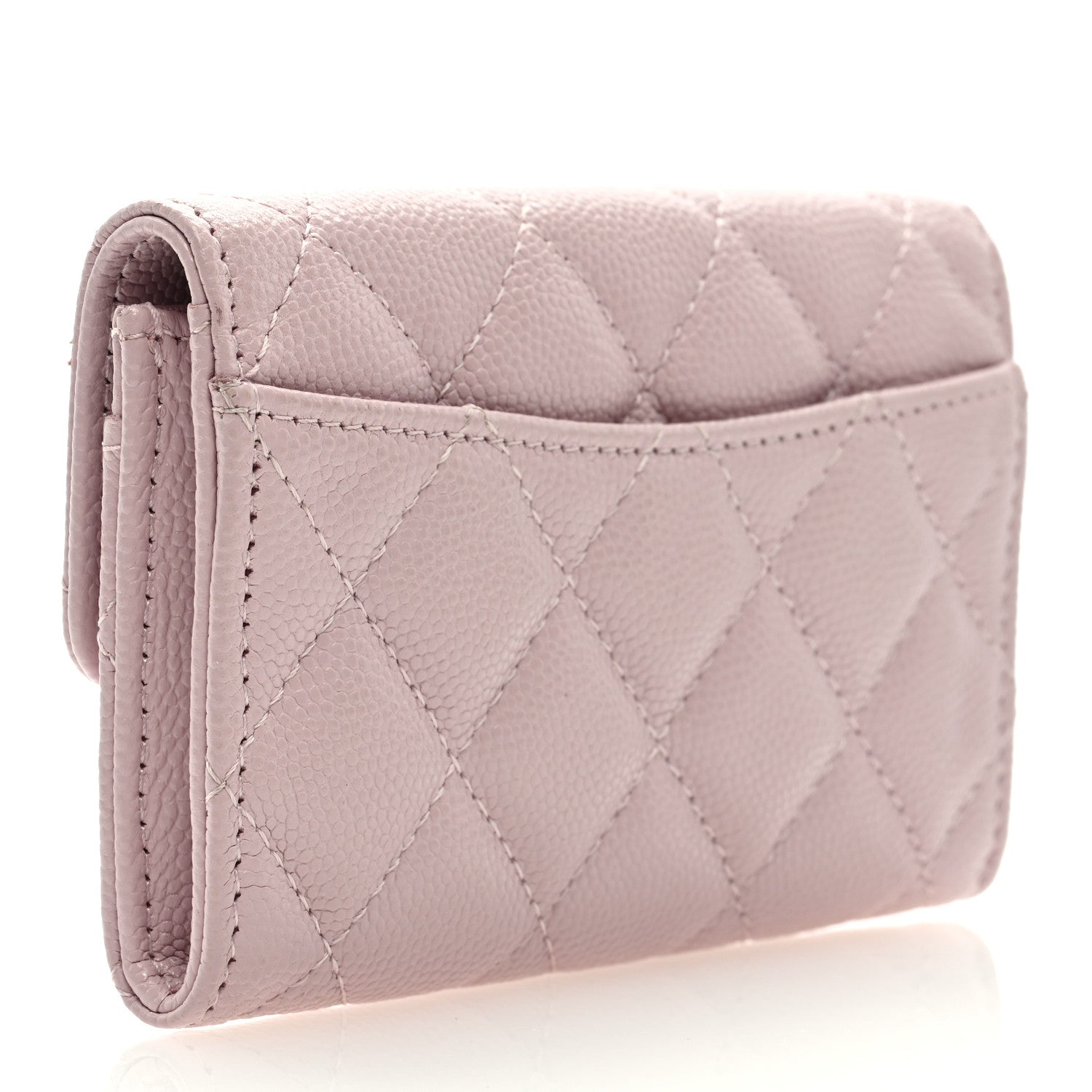 Chanel Caviar Quilted Flap Card Holder Wallet Light Pink 3 of 7