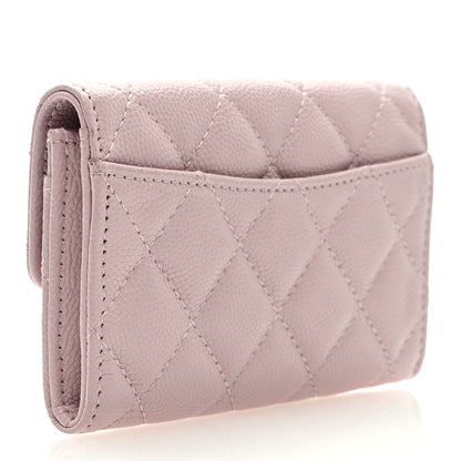 Chanel Caviar Quilted Flap Card Holder Wallet Light Pink 3 of 7