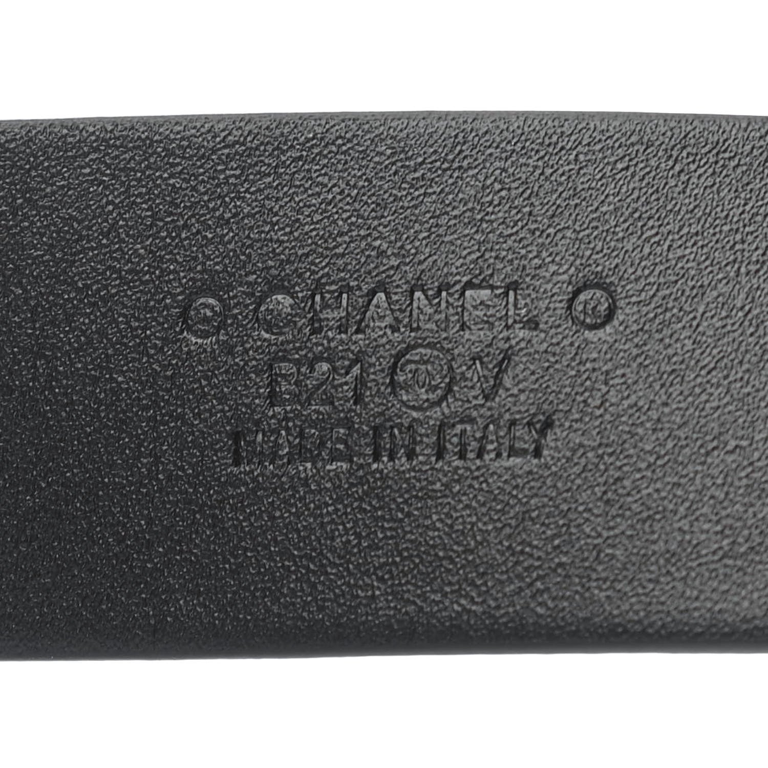 Chanel Calfskin Paris Button CC Belt 85 34 Black 6 of 8