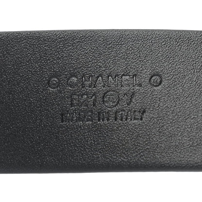 Chanel Calfskin Paris Button CC Belt 85 34 Black 6 of 8