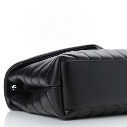 Saint Laurent Calfskin Y Quilted Monogram Small Loulou Chain Satchel Black 9 of 11