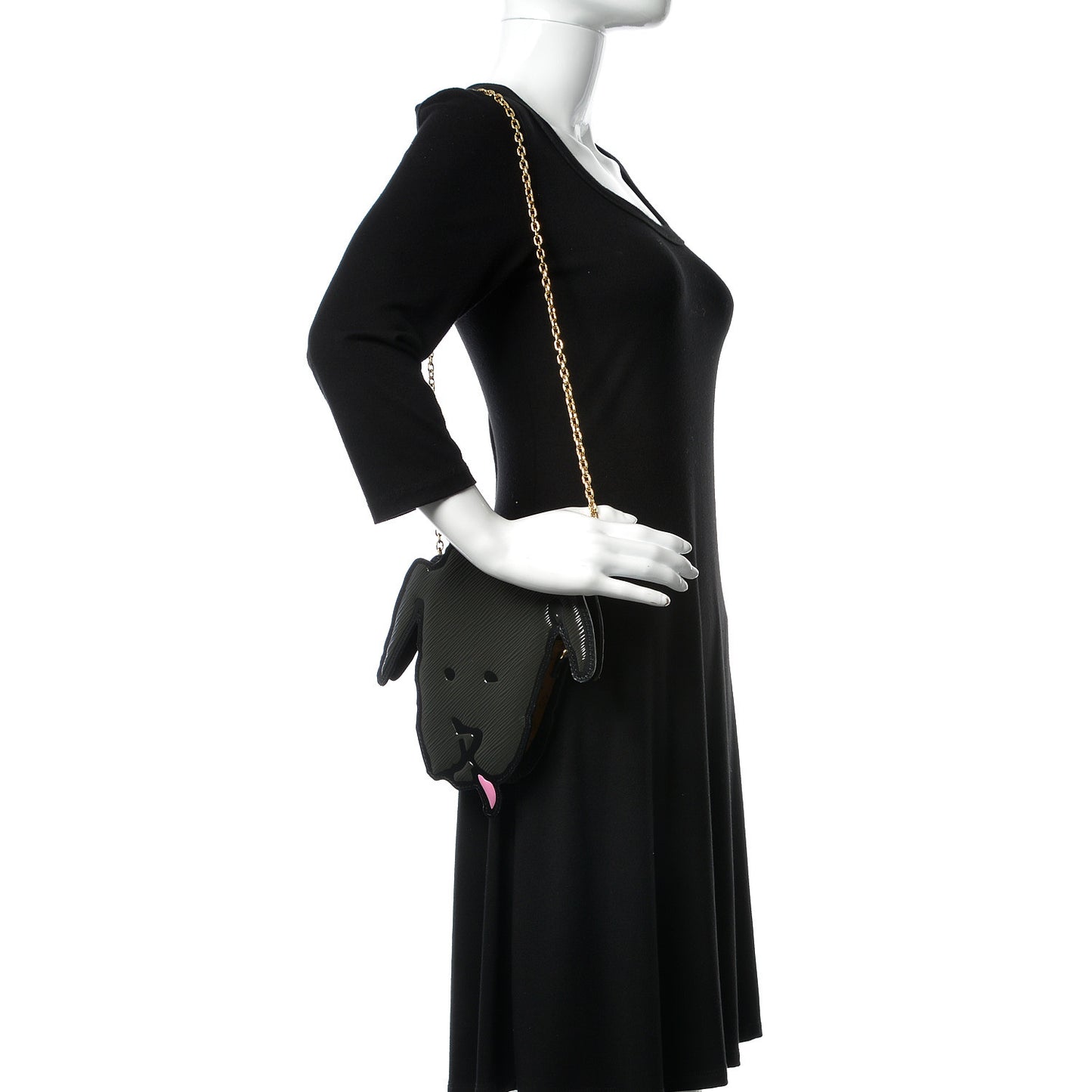 Epi Catogram Dog Face Clutch Black