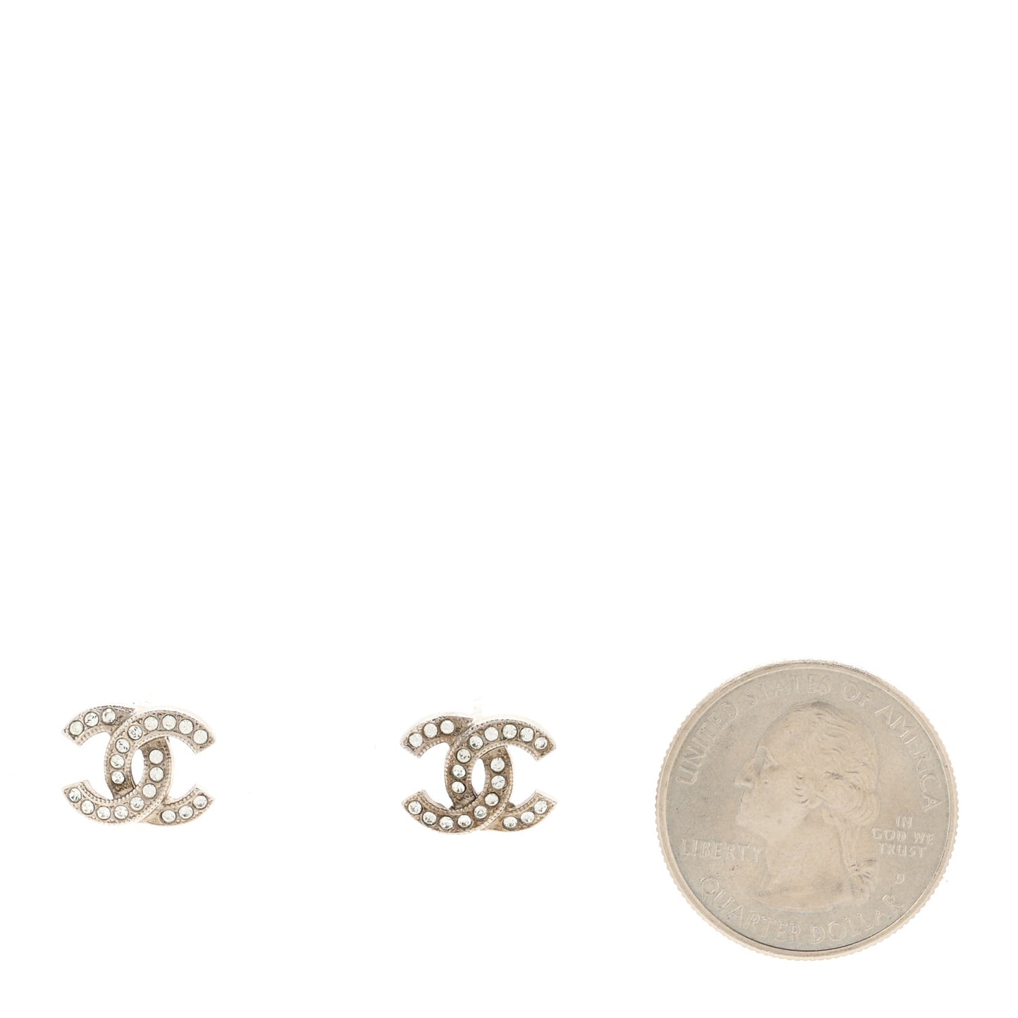 Crystal CC Earrings Silver