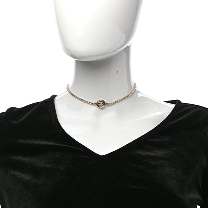 Chanel Crystal CC Chain Short Necklace Gold 2 of 5